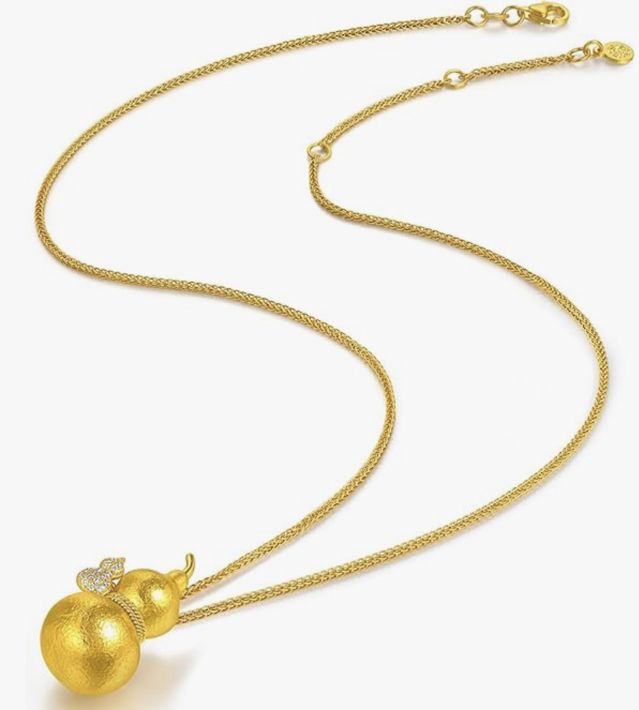 周生生 999.9足金 传世祝福系列 吉祥双葫芦钻石项链